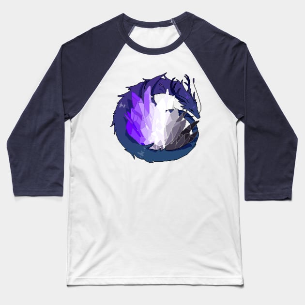 Ace Pride Flag Crystal Dragon Baseball T-Shirt by Oceanic Scribbles